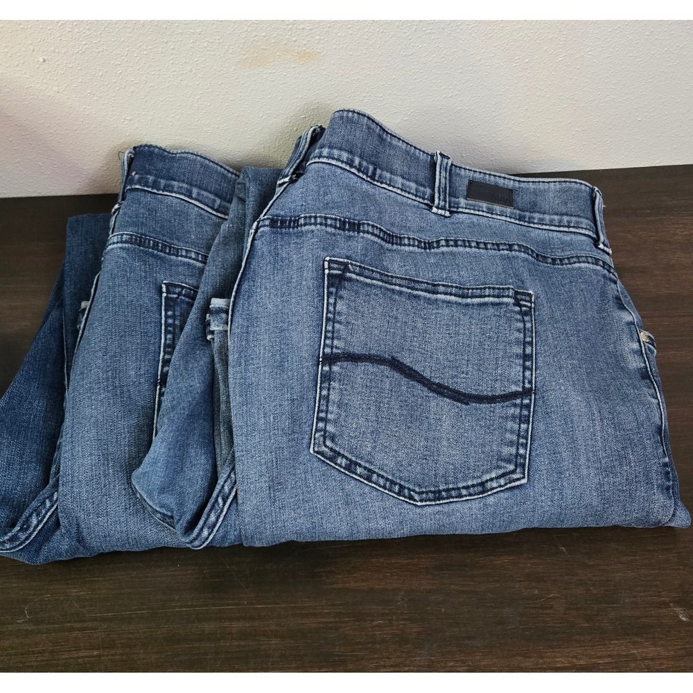 Lee Womens Jeans Lot 2 Pair Straight Leg Mid Rise Flex Motion Stretch